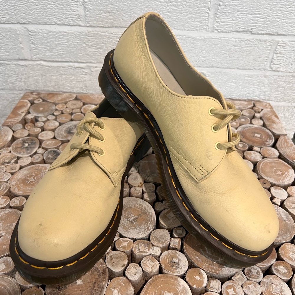 Dr. Martens Yellow Leather Women's Shoes